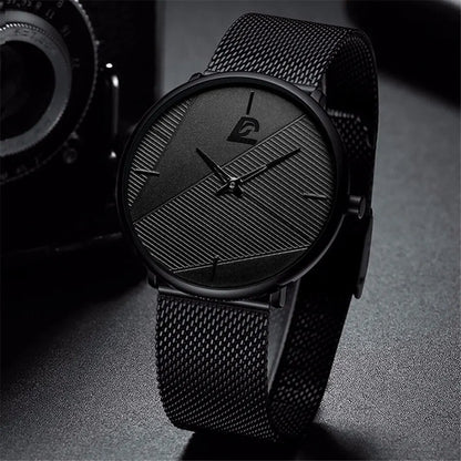 Zwarte Horloge Armband & Ketting Set